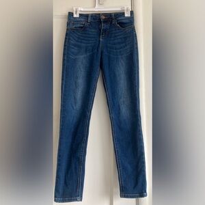 Blue Skinny Jeans with Subtle Fading